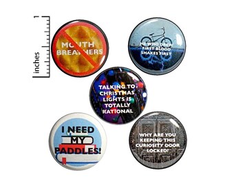No Mouth Breathers Set of Pin for Backpack Buttons or Fridge Magnets Backpack Pins Lapel Pins I Need My Paddles 5 Pack Gift 1" #P1-5