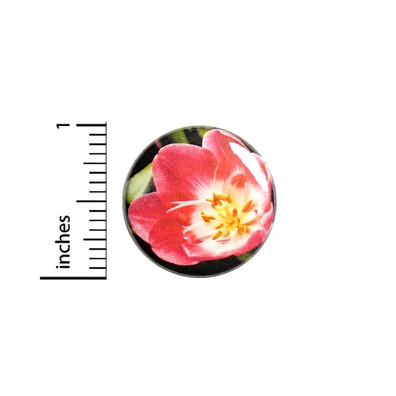 Tulip Flower Button Pin for Backpacks or Jackets Pinback Cool Badge Lapel Pin Pink Floral Nature 1 Inch 88-22