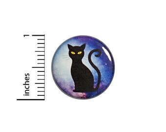 Funny Cat Button or Fridge Magnet, Space Cat, Outer Space Cat Gift, Purple Cat Pin, Funny Button or Fridge Magnet, Fantasy, 1 Inch #81-19