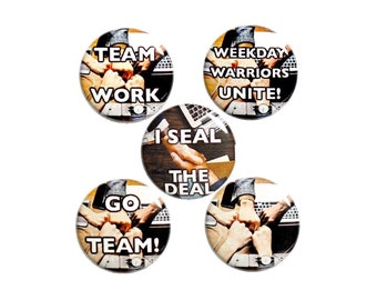 Employee Gift Buttons or Fridge Magnets, Positive, Fun Employee Gift Set, Team Building Pins or Fridge Magnets 1 Inch P10-1
