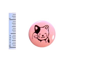 Lucky Cat Button Cute Cartoon Anime Cat Kitten Pink Gift Backpack Pin Pinback 1 Inch #24-5