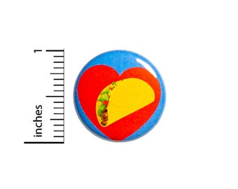 I Love Tacos Button Pin Badge Awesome Rad Jacket Pinback Taco Food Trucks Cute 1 Inch #70-26