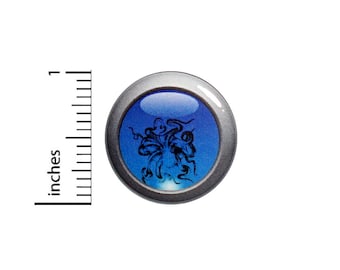Octopus Porthole Button Pin Rad Upside Down Sea Creature Tentacles Cool Pinback 1 Inch #61-15 -
