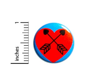 Cute Heart Arrows Button Pin 1 Inch 85-19