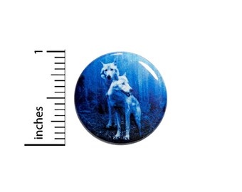 Winter Wolves Button Backpack Pin White Grey Wolf Pinback Jacket Badge 1 Inch 65-9