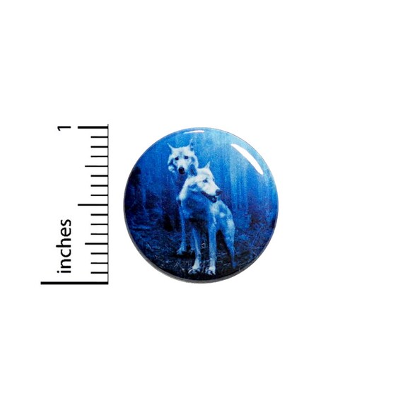 Winter Wolves Button Backpack Pin White Grey Wolf Pinback Jacket Badge 1 Inch 65-9