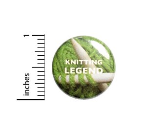 Funny Button // Knitting Legend Backpack or Book Bag Pinback // Geekery Nerdy Grandma Gift Pin // 1 Inch 10-23