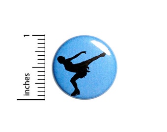 Figure Skating Pin Button or Fridge Magnet, Figure Skater Gift, Ice Skating Gift, Birthday Gift, Ice Skating Button or Magnet, 1" #80-30
