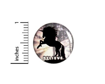 Unicorn Believe Button // Backpack or Jacket Pinback // Rad Pin // 1 Inch 12-11