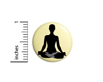 Yoga Button Backpack Bag Jacket Pin Cute Namaste Silhouette Peace and Love Calm Meditation Be Present 1 Inch #67-27