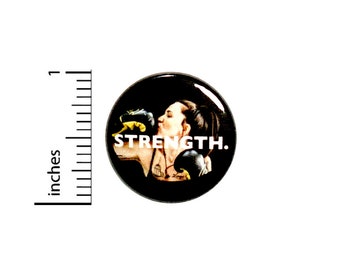 Strength Strong Women Feminist Button Backpack Pin Badge Brooch Positive Lapel Pin Pinback 1 Inch #62-11