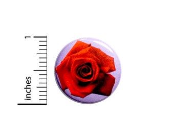 Pretty Red and Purple Rose Button, Pin or Fridge Magnet, Pretty Rose Gift, Birthday Gift, Red Rose Brooch, Button or Magnet, 1" 86-28