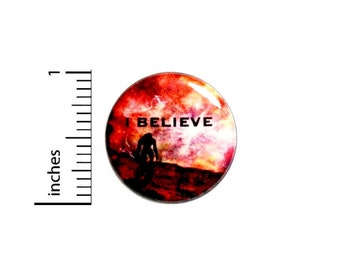 Alien Button // for Backpack or Jacket Pinback // I Believe Aliens Are Real Extraterrestrial // Pin 1 Inch 9-13
