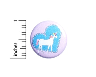 Cute Unicorn Pin, Heart Pin, Adorable Lapel Pin, Pin for Backpacks or Magnet, Purple, Blue, Rainbow Unicorn, 1 Inch 95-4