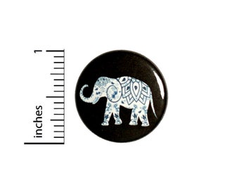 Mandala Elephant Button Backpack Pin  1 Inch #5-2