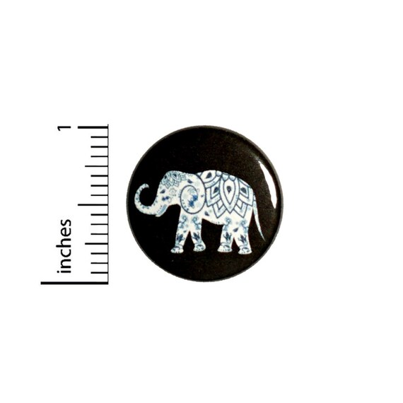 Mandala Elephant Button Backpack Pin  1 Inch #5-2