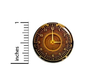 Steampunk Clockwork Button // Victorian Pin // Steampunk Clock Pinback // Pin 1 Inch 11-10