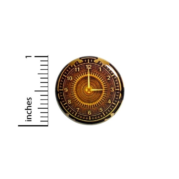 Steampunk Clockwork Button // Victorian Pin // Steampunk Clock Pinback // Pin 1 Inch 11-10