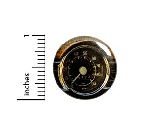 1 Inch Pinback Button Vintage Gauge Speedometer Steampunk Dieselpunk Book Bag Pin