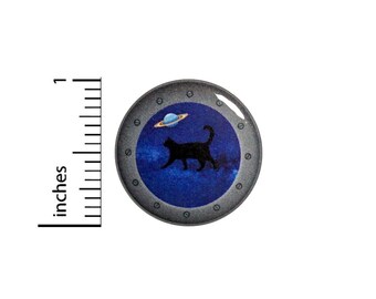 Funny Button Pin Cat Walking In Outer Space Portal Cute Rad Jacket Pinback Cool 1 Inch #61-9 -