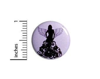 Angel Button or Fridge Magnet, Purple Angel Gifts, Backpack Pin, Cool Gift, Jacket Pin, Cool Angel Button Pin or Fridge Magnet, 1 Inch #81-1
