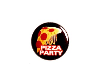 Pizza Fridge Magnet or Pin-Back Button Pizza Party Favor Pizza Backpack Jacket Pin or Pizza Refrigerator Magnet Party Favor 1 Inch