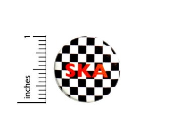 Ska Button // Checkered Pin Pinback // Jacket Pin // Geekery Nerdy Geeky // Pin 1 Inch 4-17