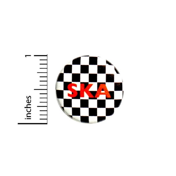 Ska Button // Checkered Pin Pinback // Jacket Pin // Geekery Nerdy Geeky // Pin 1 Inch 4-17
