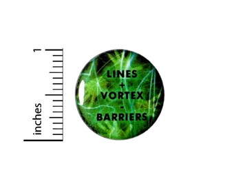 Lines Vortex Barriers Button // Backpack or Jacket Pinback // Geeky // Ghosts // Spooky Fan // Pin 1 Inch 10-7