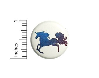 Purple Unicorn Button // Backpack or Jacket Pinback // Believe In Unicorns // Pin 1 Inch 13-2