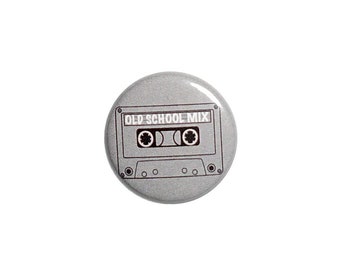 Old School Mixtape Pin Button or Fridge Refrigerator Magnet 90's Music Mix Tape Fridge Magnet or Button Pin 1 Inch #38-25
