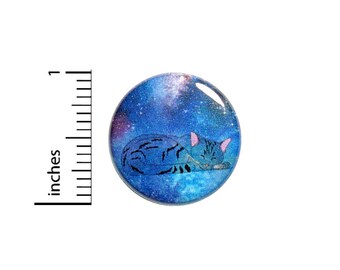 Funny Button Cat Sleeping In Outer Space Cute Pin Jacket Pinback 1 Inch Gift #41-31