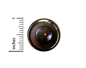 Camera Lens Button // for Backpack or Jacket Pinback // Lens Photographer Gift Pin // 1 Inch 15-3