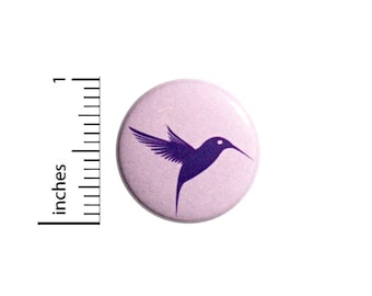 Cool Purple Lavender Hummingbird Button Rad Cute Jacket Backpack Pin 1 Inch #47-6