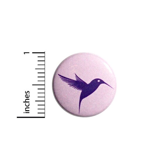 Cool Purple Lavender Hummingbird Button Rad Cute Jacket Backpack Pin 1 Inch #47-6