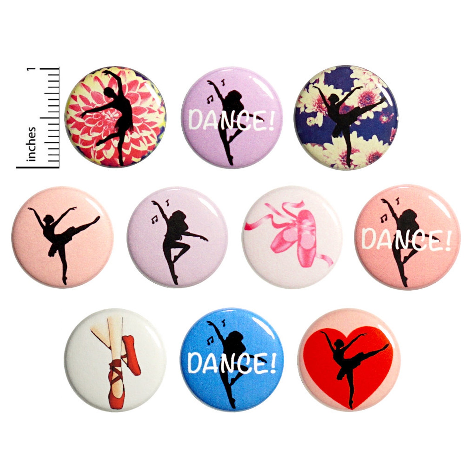 Dance Pins 10 Pack Dancer Buttons for Backpacks or Fridge Etsy