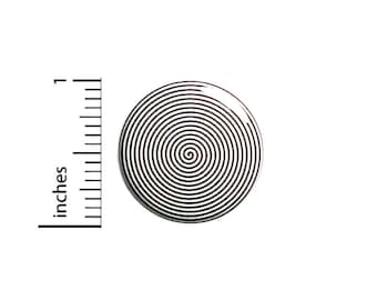 Spiral Pin Button or Fridge Magnet, Cool Spiral Pin Button, Weird Pin, Hypnosis Style Swirl, Button Pin or Magnet, Black and White 1" 87-3