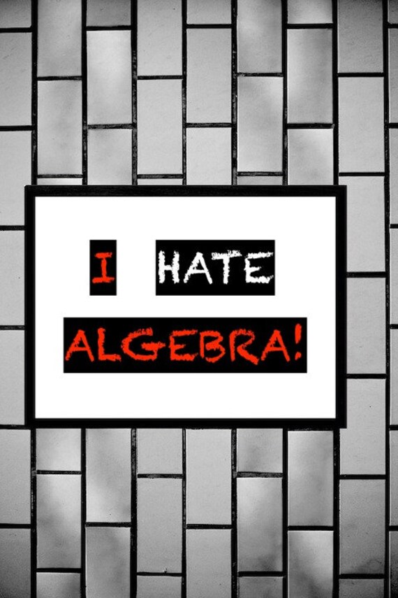 Funny I Hate Algebra Sign, Printable Sign, I Hate Math, Math Sucks, Homeschool Humor, Sarcastic Poster, Digital Wall Sign for Kids or Teens