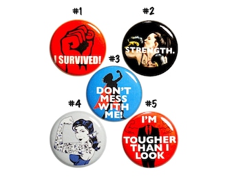 Tough Ladies Tough Women Cool Pin Buttons or Fridge Magnets, Tougher Than I Look, Cool Rad, Button or Magnet, 5 Pack, Rad Gift Set 1" MP68-5