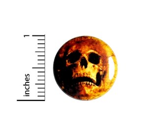 Skull Skeleton Button // Biker Jacket Saddlebag Backpack Pinback // Pin 1 Inch 10-2