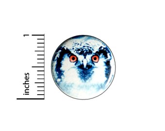 Winter Owl Pin Button or Fridge Magnet, Snowy Owl, Birthday Gift, Owl In The Snow, Cool Nature Gift Button, Button Pin or Magnet, 1" 90-6