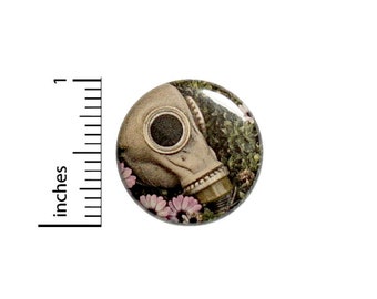 Gas Mask Button Steampunk Pin 1 Inch Pinback Geekery Nerdy Geeky Flowers #3-8