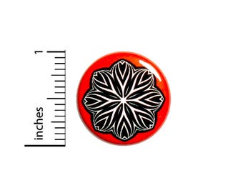 Cool Abstract Zebra Style Flower Black White Red Jacket Backpack Pin 1 Inch #48-24