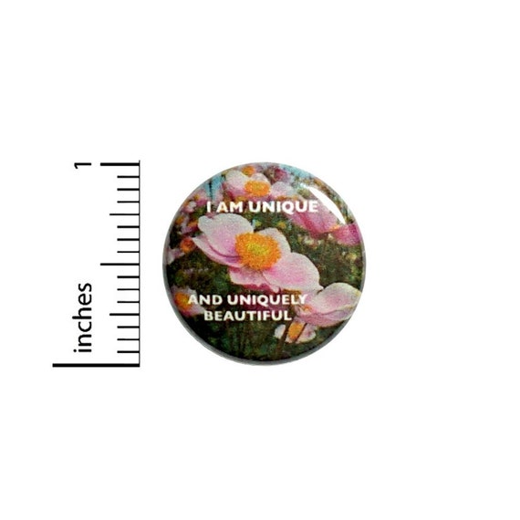 Positive Button // I Am Unique And Uniquely Beautiful Backpack or Book Bag Pinback // Daughter Gift Autism Pin // 1 Inch 10-18