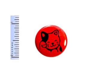 Lucky Cat Button Cute Cartoon Anime Cat Kitten Red Gift Backpack Pin Pinback 1 Inch #24-6