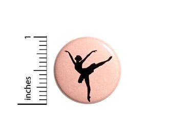 Ballet Button Dance Bag Pin Backpack Badge Ballerina Dancer Pretty Pink Recital Performance Little Gift Cute Jacket Pin 1 Inch 1 Inch #51-10