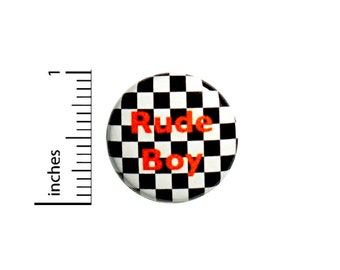Cool Ska Checkered Button Pin Rude Boy Jacket Lapel Zoot Suit Pin Band Size Pinback 1 Inch 2-32