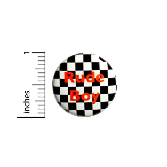 Cool Ska Checkered Button Pin Rude Boy Jacket Lapel Zoot Suit Pin Band Size Pinback 1 Inch 2-32