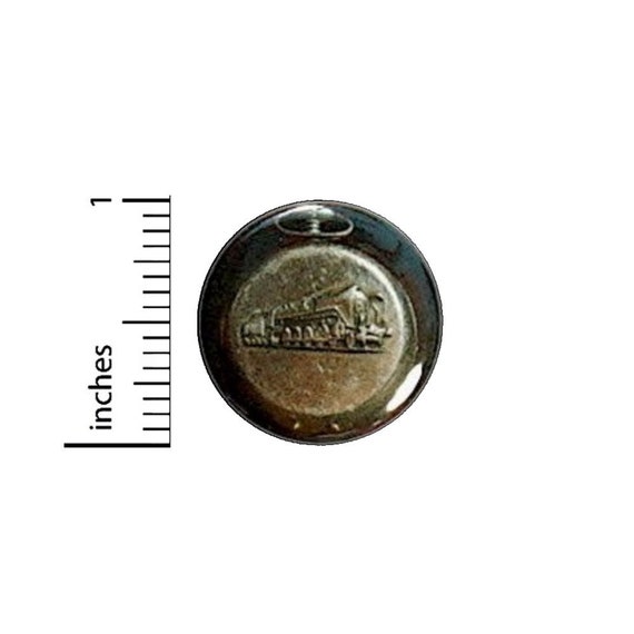 Vintage Fob Watch Train Button // Steampunk Dieselpunk Cosplay Pinback // Pin 1 Inch 14-26