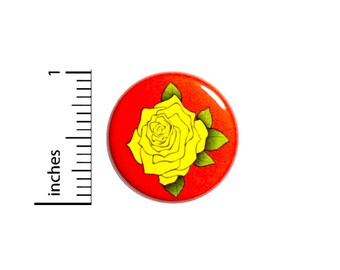 Backpack Pin Button Yellow Rose Cool Red Cute Backpack Jacket Pin Pretty Pinback 1 Inch #55-20